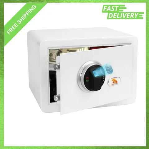 Biometric Small Safe for Home, Fingerprint Lock, 20 lb Alloy Steel, Keypad