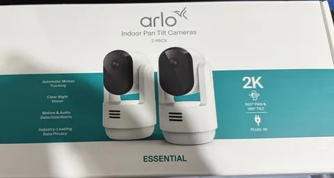 Arlo Essential Indoor Or Outdoor 360° Pan Tilt Security Camera 2K 2-Pack 