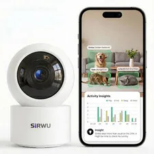 AI Pet Camera Indoor, Multi-Pet Recognition for up to 6 Pets, 2K 3MP Dog & Cat C