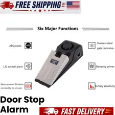 Door Stop Alarm  120dB Security Stopper Wedge for Travel Hotel Home Safety