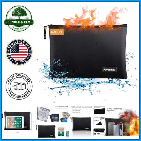 Fireproof Document Bag with Aluminum Foil Lining for Safe Storage of Cash