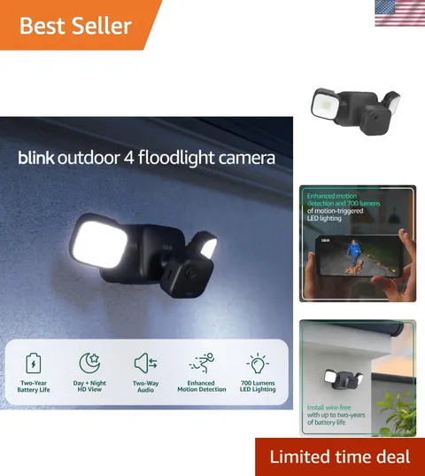 Outdoor 4 Floodlight Camera — Wireless smart security camera, 700 lumens, two...