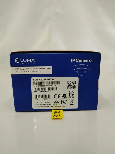 Luma LUM-520-IP-DFTW 520 Series Vandal 5MP Compact Dome IP Outdoor Camera