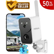 Xega 4G Cellular Security Camera Outdoor Wireless, No WiFi Camera Built-in SIM C