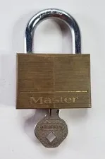Vintage Master Brass Padlock  with 1 Key WORKS USA Made