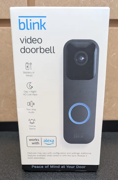 Blink Video Doorbell Wired/Wireless Two way audio HD video & Alexa New Unopened