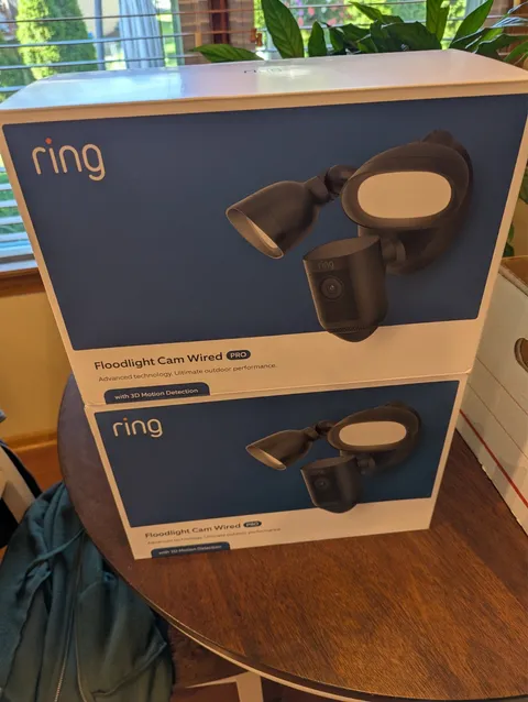 Ring Floodlight Cam Wired Plus Outdoor Wired Full HD Surveillance Camera - Black