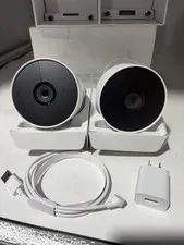 Google Nest Cam Indoor Outdoor Surveillance Camera Snow Pack of 2 Battery
