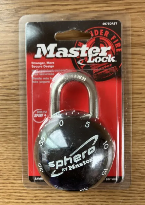 Master Lock Sphero by Master Smooth Spin Combination Lock Padlock 2075DAST NEW