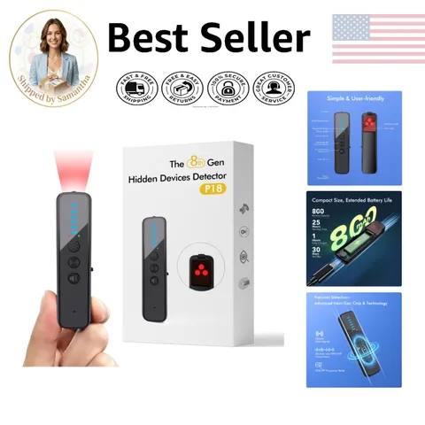 Travel-Ready AI Bug Detector - Lightweight Scanner for Hidden Cameras & Tracking