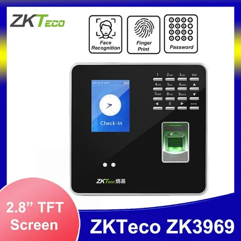 ZKTeco ZK3969 TCP/IP USB Face Fingerprint Recognition Time Attendance Time Clock