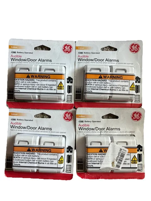 GE Indoor Audible Window & Door Alarms 8 Total Sensors (4 Packs of 2) New Sealed