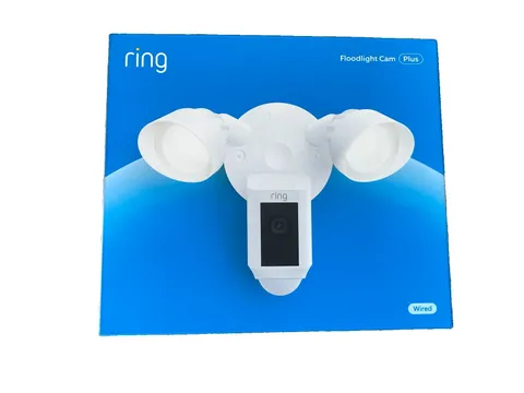 Brand New Ring Floodlight Cam Wired Plus Surveillance Camera - White