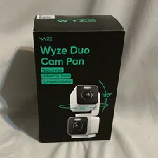 Wyze Duo Cam Pan 2K Wi-Fi IP PTZ Night Vision Cameras 2-Pack White/Black