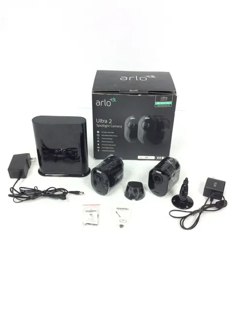 Arlo Ultra 2 Spotlight Security Camera 4K VMS5240B Black w/ 2x Cameras, SmartHub