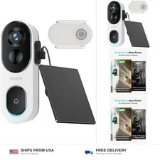 BOTSLAB Solar Powered Doorbell Camera Wireless, No Subscription Required, 2K ...