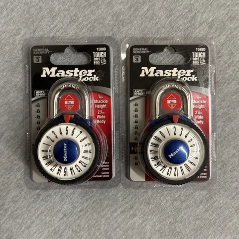 NEW Master Lock 1588D EZ Read EZ Dial Magnification Blue Combination Lock - PAIR