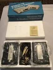 Vintage Realistic 43-207B Plug N Talk 2 Station FM Wireless Intercom In Box