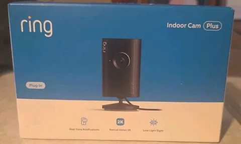 Ring Indoor Cam Plus, Plug-In, Retinal Vision 2K White NEW Factory SEALED NIB