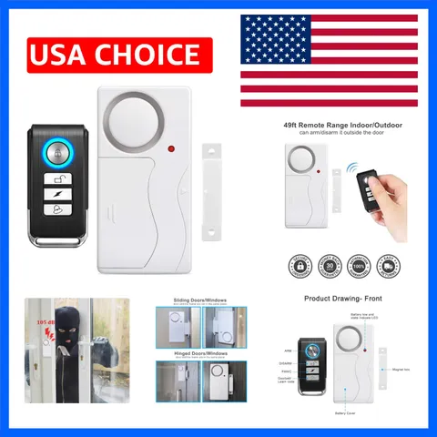 Door Alarm Wireless Anti-Theft Remote Control Door and Window Security Alarms
