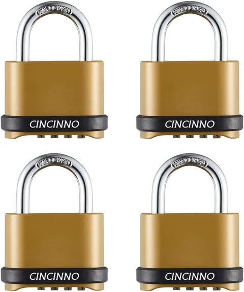 Heavy Duty Weatherproof Combination Lock, 4-Pack Outdoor Combo Lock,Resettabl...