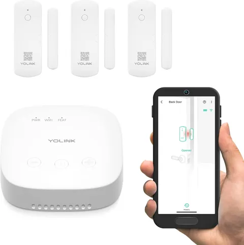 YoLink LoRa Smart Door Sensor Starter Kit with Audio Hub and Three Sensors, Up
