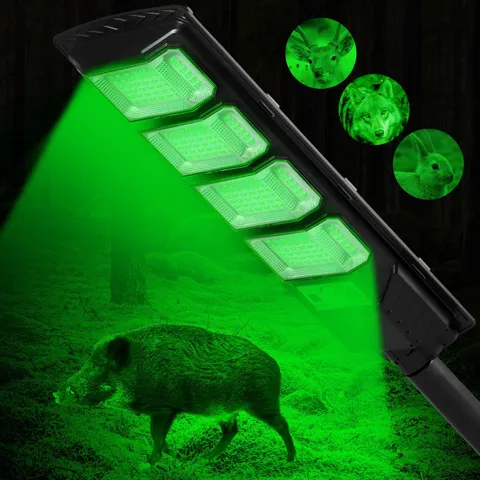 Hog Lights for Night Hunting, 12000LM Solar Green Hunting Light 1 Pack, Black 