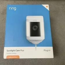 Ring Spotlight Cam Plus, Plug-In/ Outdoor Camera/LED Lightsand Siren