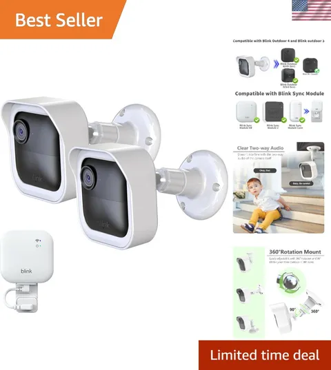 Blink Outdoor Camera Mount - 2 Pack Weatherproof Housing, 360° Adjustable Bra...