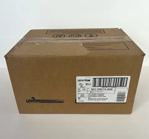 Box of 10 Leviton Ceiling Occupancy PIR Infrared Sensor White 1500SqFt OSC15-INW