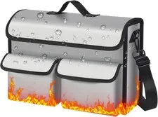 Fireproof Document Bag 17 x 11 in W/ File Organizer Box UL94 VTM-0 Certified