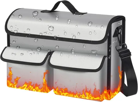 Fireproof Document Bag 17 x 11 in W/ File Organizer Box UL94 VTM-0 Certified