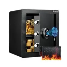 ADIMO Biometric Safe Box, Fireproof 1.6 CuFt Fingerprint Safe w/Touchscreen, ...