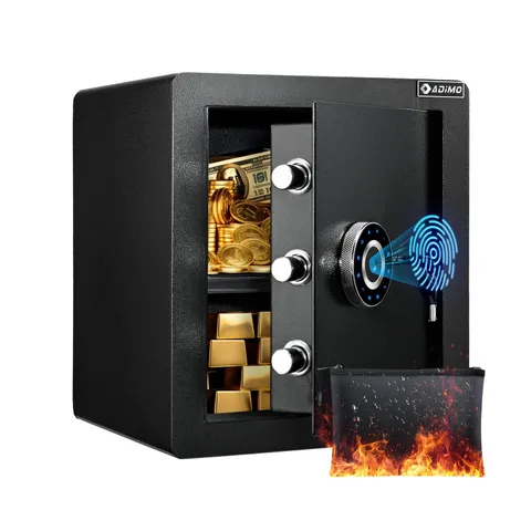 ADIMO Biometric Safe Box, Fireproof 1.6 CuFt Fingerprint Safe w/Touchscreen, ...