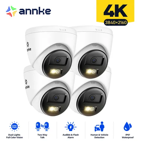 ANNKE HD 4K POE Security IP Camera Two Way Audio Outdoor Color Night Vision IP67