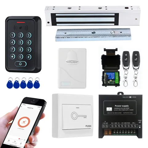 Smart Door Access Control System, 600lbs Magnetic Lock, WiFi Remote Unlock, Wate