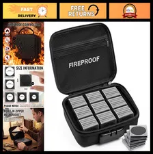 Fireproof Waterproof Coin Storage Box - 54 Pcs Capsule Cases with Lock for Colle