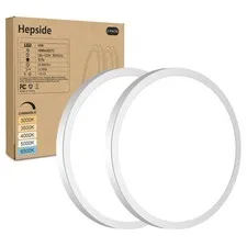 2Pack LED Flush Mount Ceiling Light Fixture, 7Inch 15W, 7Inch-2pack, White