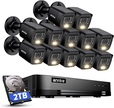 16 Channel Security Camera System HD-TVI 1080P Lite Video DVR and 12Pcs 2MP Outd