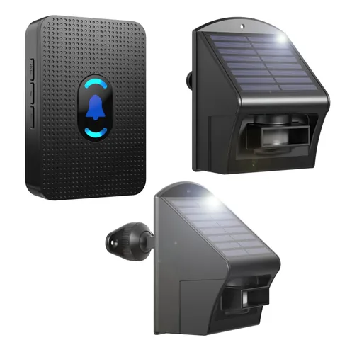 Solar Wireless Driveway Alarm Millimeter-Wave Radar 850ft Long Range Motion S...