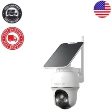 Wireless 360° Pan Tilt Security Camera - 8MP Color Night Vision & Solar Panel
