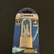Brinks 161-42001 40mm High Security Solid Brass Keyed Padlock, 2 Keys