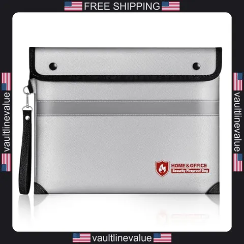 Fireproof document bag 14.2x11.4 inch waterproof safe storage pouch