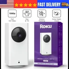 Roku - Battery Camera for Easy Home Monitoring 1080p HD, Rechargeable, 360°