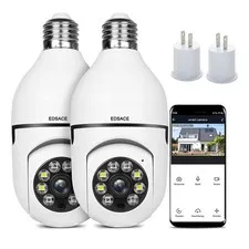 EDSACE Light Bulb Camera 2 Pack,5g Dual Band Bulb Camera,WiFi 6 Light Bulb Ca...