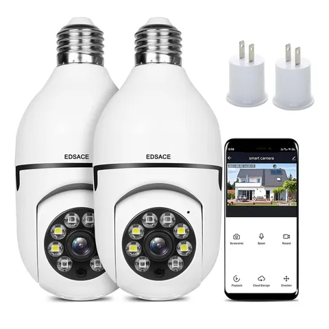 EDSACE Light Bulb Camera 2 Pack,5g Dual Band Bulb Camera,WiFi 6 Light Bulb Ca...
