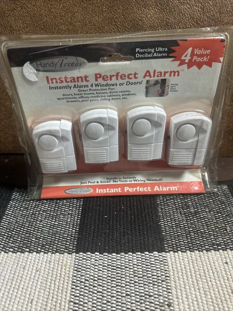 Handy Trends Instant Alarm 4 Pack Doors Windows Child Safety Fast Install Loud 