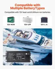 Marine Battery Charger, 1-Bank, 10A 12V Onboard Boat Charger, IP68 Waterproof S