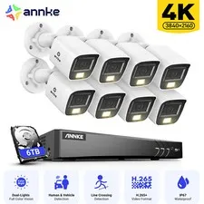 ANNKE 8CH DVR 5MP 4K Video CCTV Security Camera System AI Detection Color Night