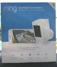Ring Spotlight Cam Outdoor/Indoor Wireless 1080p Battery Camera White FREE SHIP!